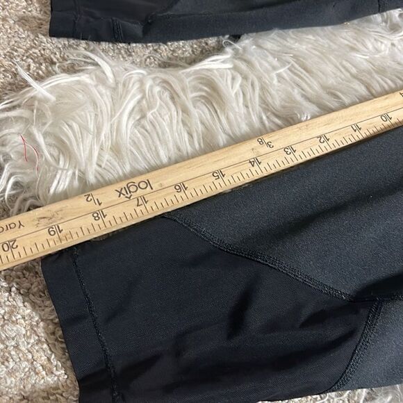 Athleta Sonar Capri Legging Solid Black Mesh Drawstring Crop Stretch Women Small - Picture 11 of 11